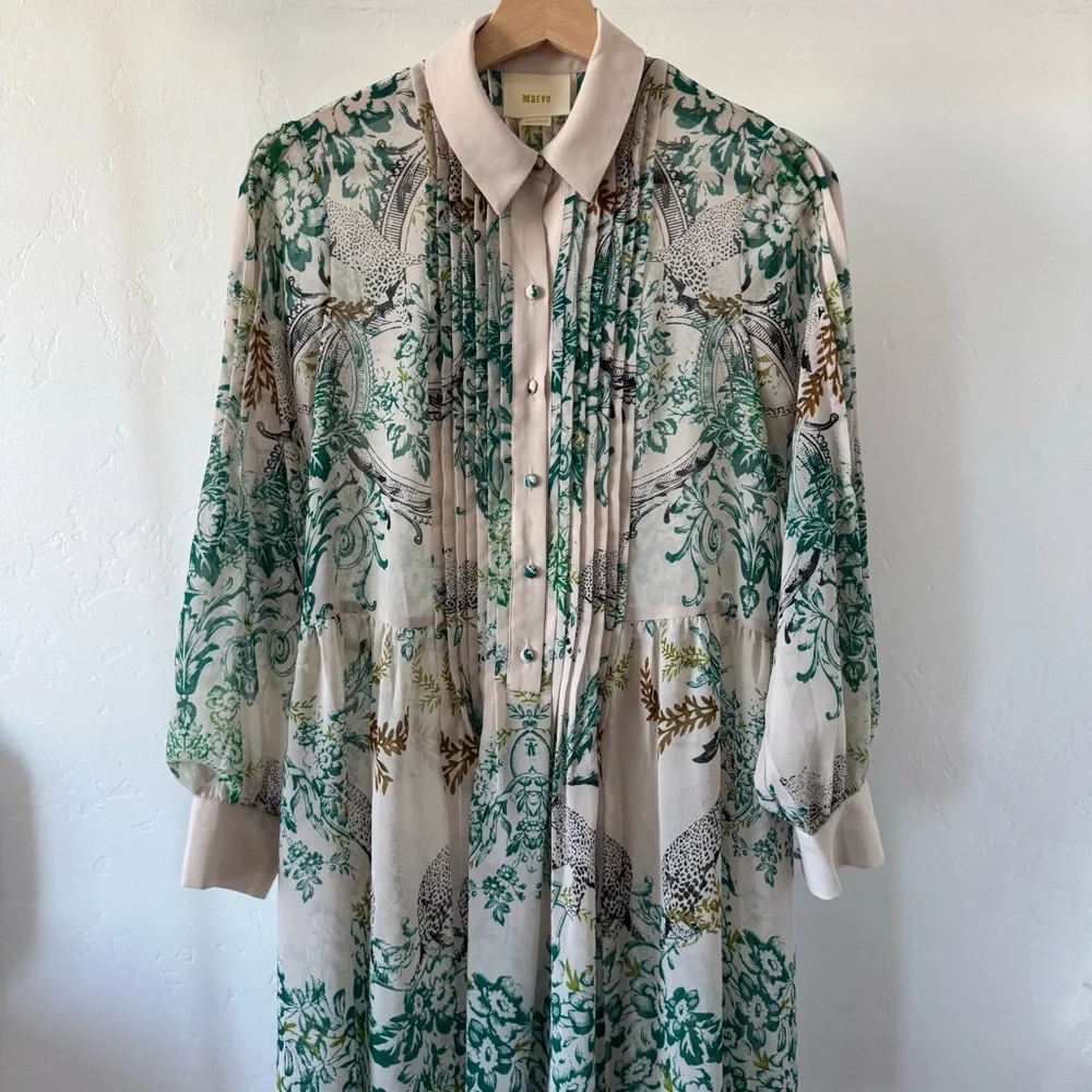 Anthropologie Maeve Ria Dropwaist Shirtdress Women’s 0 - Picture 3 of 6
